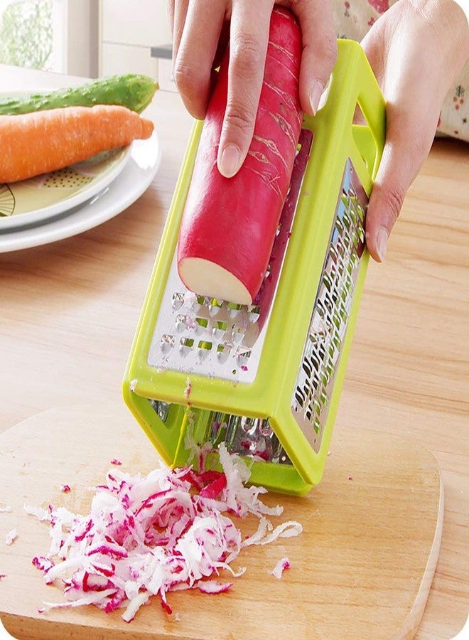 KPS 4 in 1 Fold Box Ribbon & Slicer Grater for Vegetable, Fruits & Cheese, Multicolour - Image 2